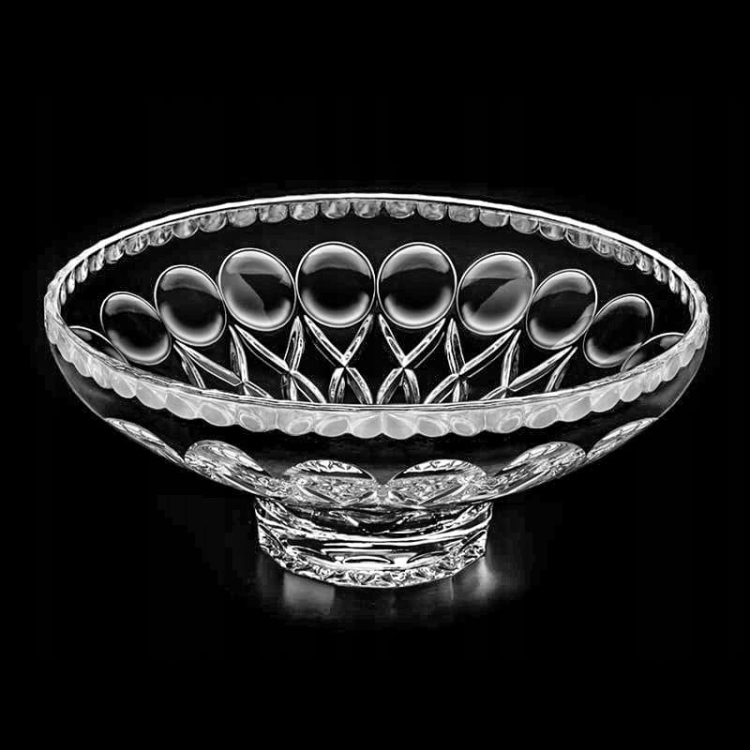 Owocarka na niskiej nóżce z przeźroczystego szkła sodowego IRENA ANGELICA CRYSTALINE 30,5cm