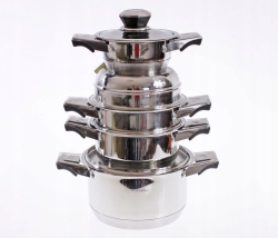 Zestaw ekskluzywnych garnków ze stali chirurgicznej 17el VILLENBERG VB-1717