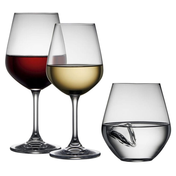 Zestaw szkła kieliszki i szklanki Lyngby Glas 18el