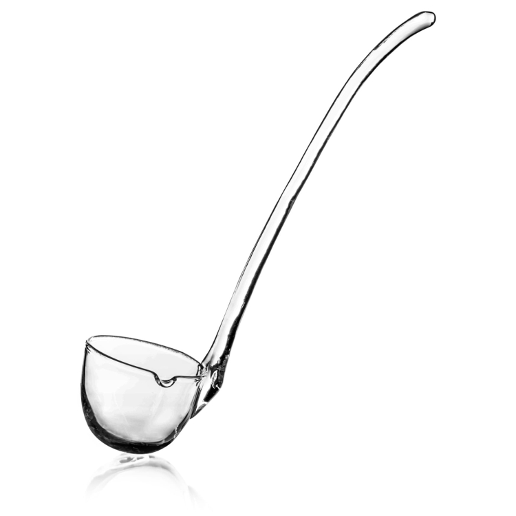 Szklana łyżka chochelka nabierka do zup i sosów DUŻA Edwanex 33cm