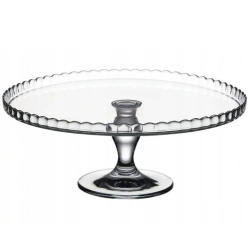 Patera na tort owoce na nóżce PASABAHCE Patisserie 32cm - rant do góry