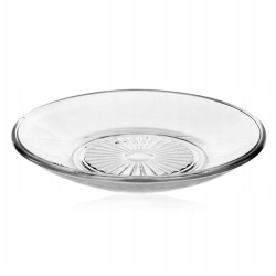 Spodki szklane talerzyki podstawki okrągłe Edwanex Panama 11,5cm 6 sztuk
