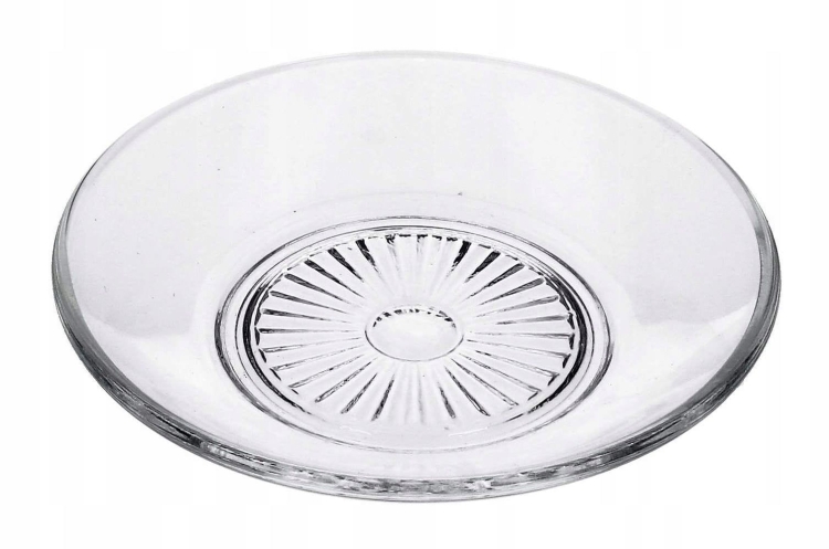 Spodki szklane talerzyki podstawki okrągłe Edwanex Panama 11,5cm 6 sztuk