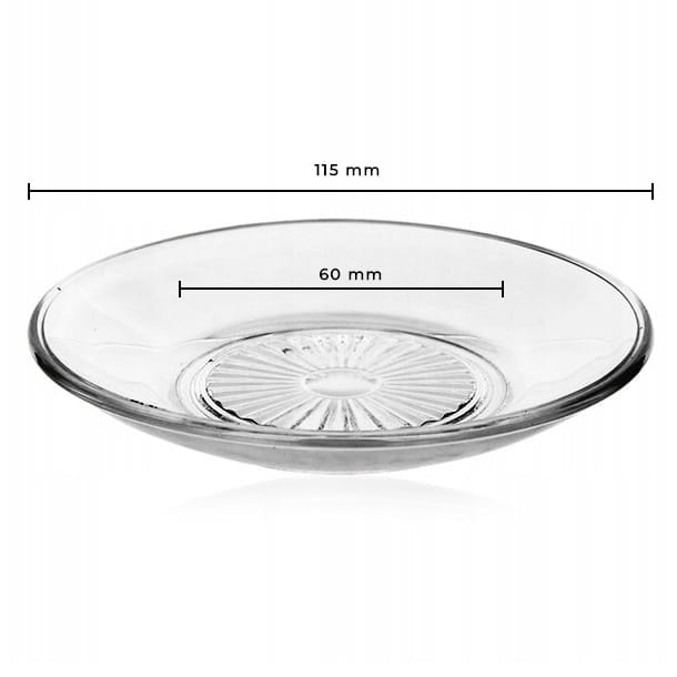 Spodki szklane talerzyki podstawki okrągłe Edwanex Panama 11,5cm 6 sztuk