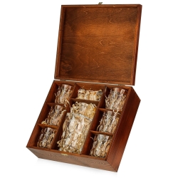 Ekskluzywny zestaw do whisky SAMBA Melody GOLD 6+1 w skrzynce z GRAWEREM