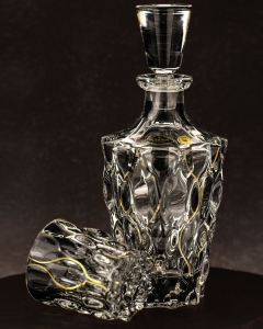 Ekskluzywny zestaw do whisky SAMBA Melody GOLD 6+1 w skrzynce z GRAWEREM