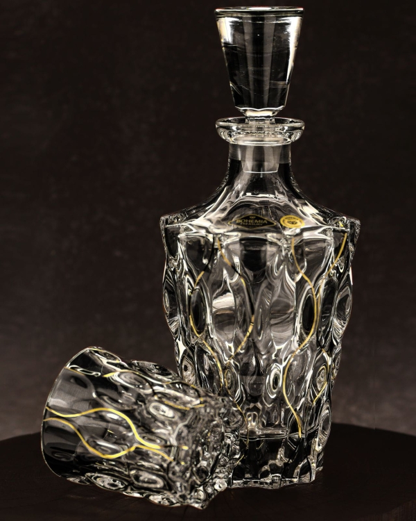 Ekskluzywny zestaw do whisky SAMBA Melody GOLD 6+1 w skrzynce z GRAWEREM