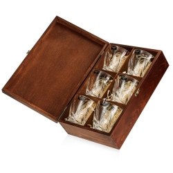 Kryształowe szklanki do whisky Bohemia QUADRO 340ml w skrzynce z GRAWEREM