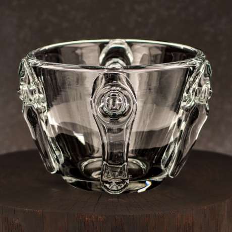 Przejdź do produktu Ekskluzywny ręcznie robiony Wazon szklany na kwiaty bezbarwny HANDMADE 12cm