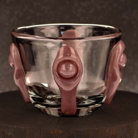 Przejdź do produktu Ekskluzywny ręcznie robiony Wazon szklany na kwiaty fioletowy HANDMADE 12cm