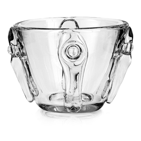 Przejdź do produktu Ekskluzywny ręcznie robiony Wazon szklany na kwiaty bezbarwny HANDMADE 12cm