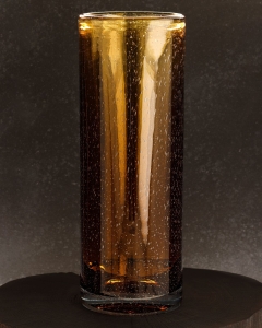 Ekskluzywny ręcznie robiony Wazon szklany na kwiaty pomarańczowy HANDMADE 33cm