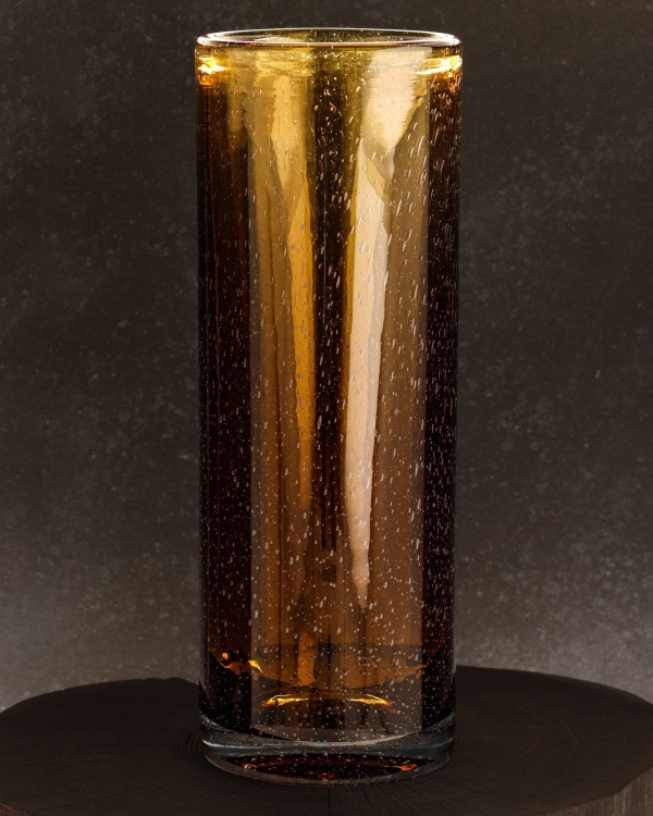 Ekskluzywny ręcznie robiony Wazon szklany na kwiaty pomarańczowy HANDMADE 33cm