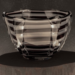 Ekskluzywny ręcznie robiony Wazon szklany na kwiaty czarny HANDMADE 18cm