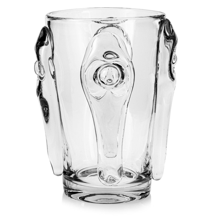 Ekskluzywny ręcznie robiony Wazon szklany na kwiaty bezbarwny HANDMADE 24cm