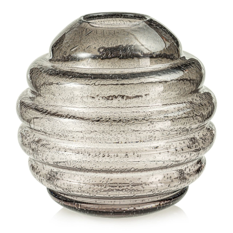 Ekskluzywny ręcznie robiony Wazon szklany na kwiaty dymiony HANDMADE 30cm