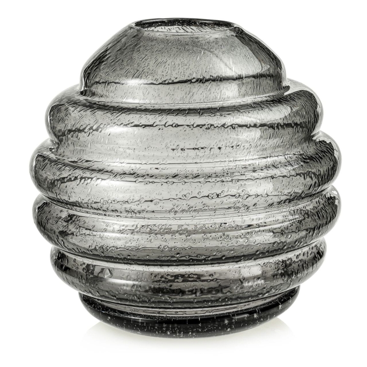 Ekskluzywny ręcznie robiony Wazon szklany na kwiaty czarny HANDMADE 30cm