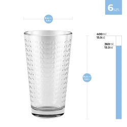 TG TURID Trójkąty ozdobne szklanki wysokie 360ml 6szt