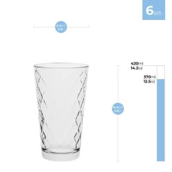 TG LOTTE Romby ozdobne szklanki wysokie 370ml 6szt