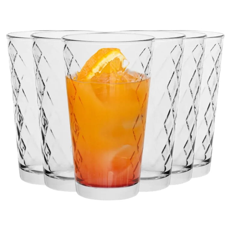 TG LOTTE Romby ozdobne szklanki wysokie 370ml 6szt