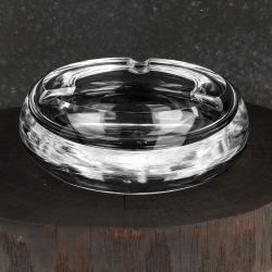 Szklana solidna, ciężka popielnica / popielniczka KROSNO Handmade 16cm