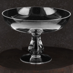 Szklana patera na nodze na owoce, ciastka KROSNO Handmade 24cm