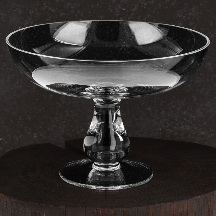 Szklana patera na nodze na owoce, ciastka KROSNO Handmade 24cm