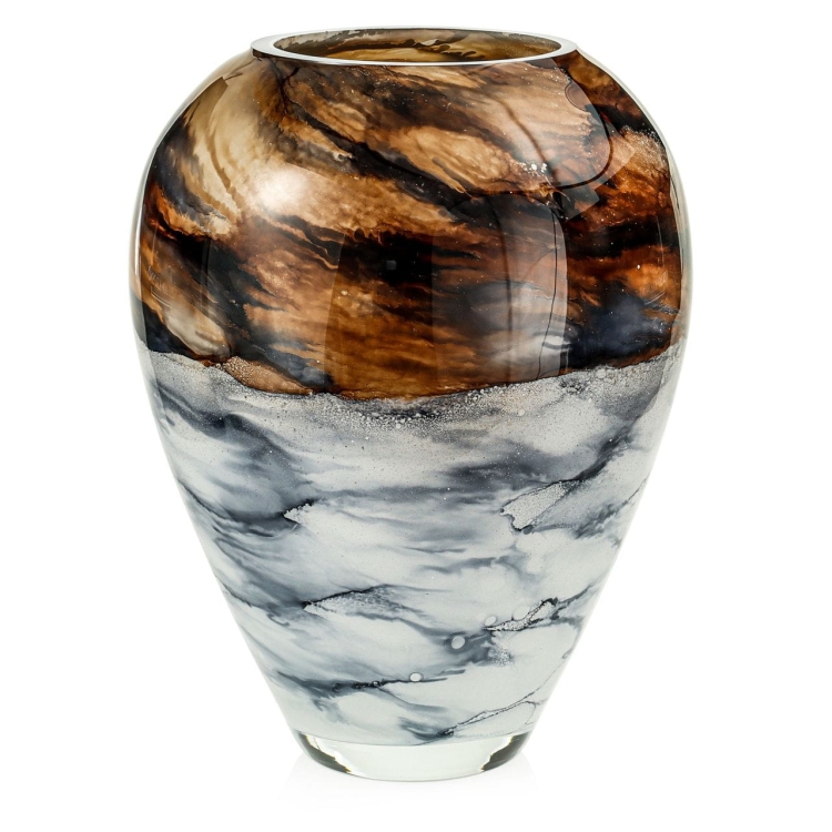 Ekskluzywny ręcznie robiony wazon na kwiaty VanderGroff 33cm VG33/SAND
