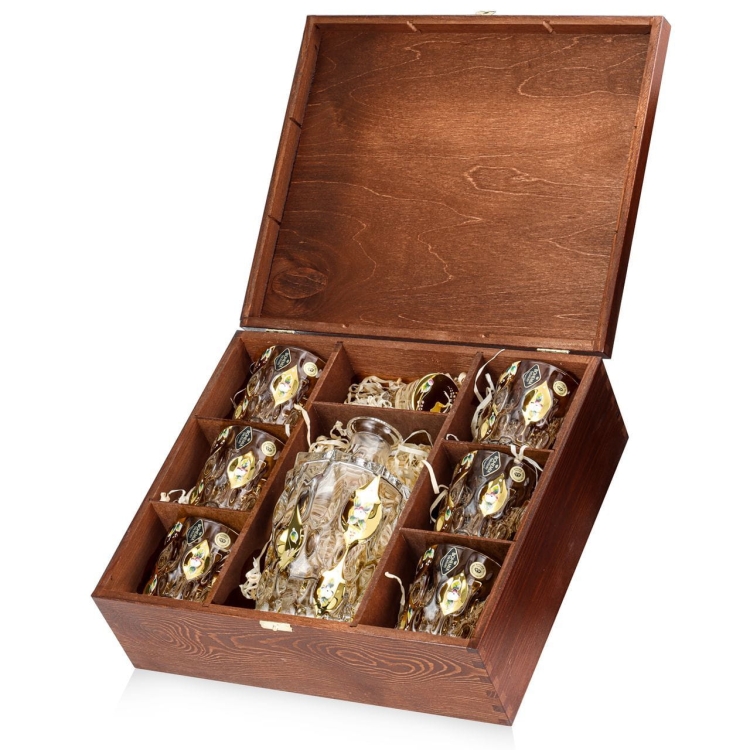 Ekskluzywny zestaw do whisky SAMBA Harmony GOLD 6+1 w skrzynce z GRAWEREM