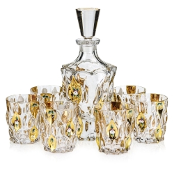 Ekskluzywny zestaw do whisky SAMBA Harmony GOLD 6+1 w skrzynce z GRAWEREM