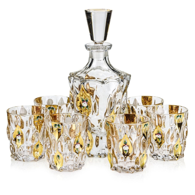 Ekskluzywny zestaw do whisky SAMBA Harmony GOLD 6+1 w skrzynce z GRAWEREM