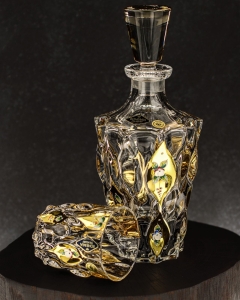 Ekskluzywny zestaw do whisky SAMBA Harmony GOLD 6+1 w skrzynce z GRAWEREM