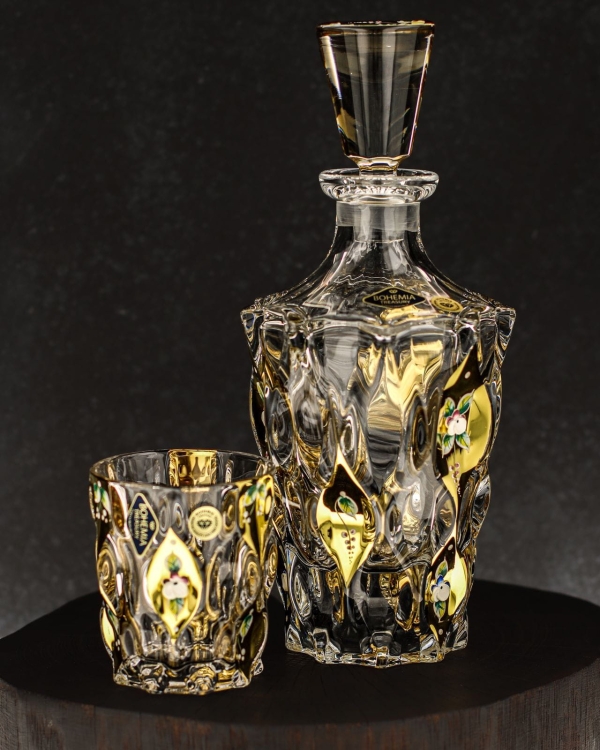 Ekskluzywny zestaw do whisky SAMBA Harmony GOLD 6+1 w skrzynce z GRAWEREM