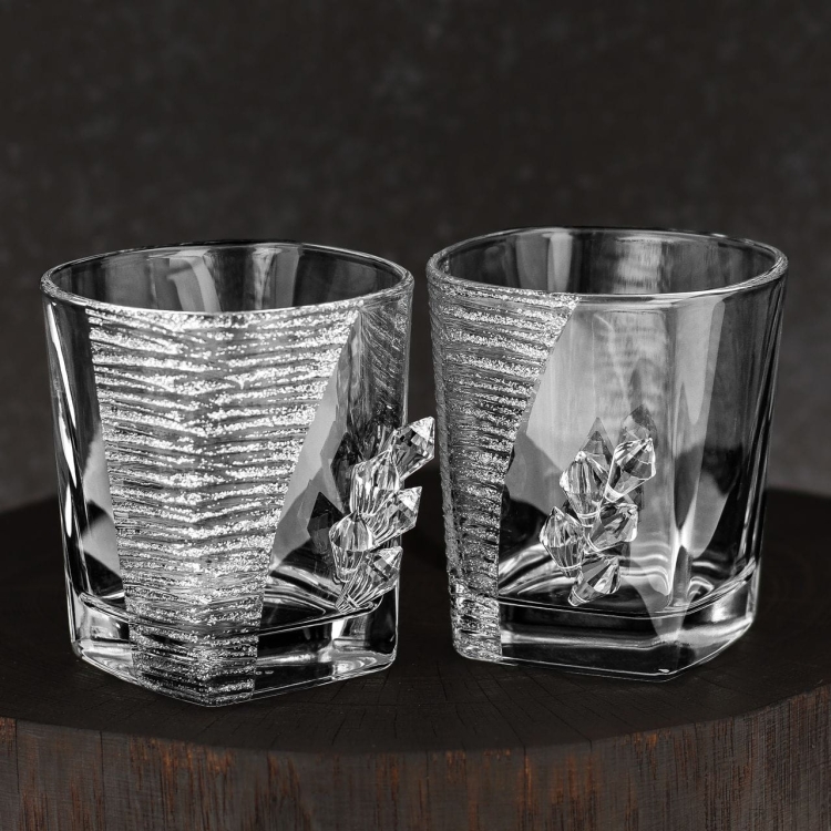 Ekskluzywne szklanki 300ml stylizowane na Swarovski Glamour 5K w skrzynce