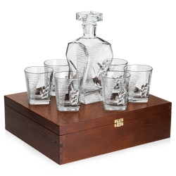 Ekskluzywny komplet do whisky stylizowany na Swarovski Glamour karafka 7K + szklanki 5K w skrzynce