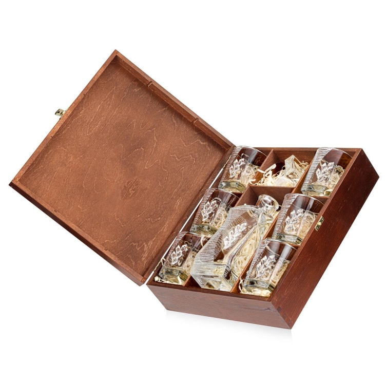 Ekskluzywny komplet do whisky stylizowany na Swarovski Glamour karafka 7K + szklanki 5K w skrzynce