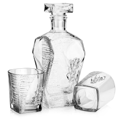 Ekskluzywny komplet do whisky stylizowany na Swarovski Glamour karafka 7K + szklanki 5K w skrzynce