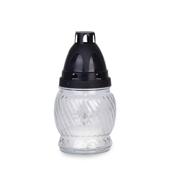Znicze szklane bezbarwne Zniczplast 13 cm / ~6-8h / 25g - 10szt