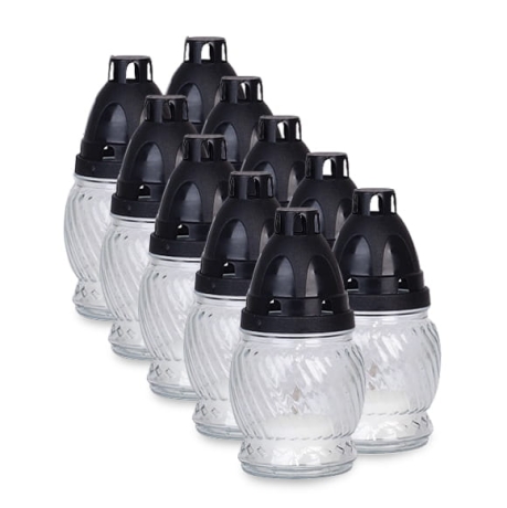 Przejdź do produktu Znicze szklane z wkładem bezbarwne Zniczplast 13 cm / ~6-8h / 25g - 10szt
