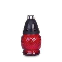Znicze szklane czerwone Zniczplast 13 cm / ~6-8h / 25g - 10szt