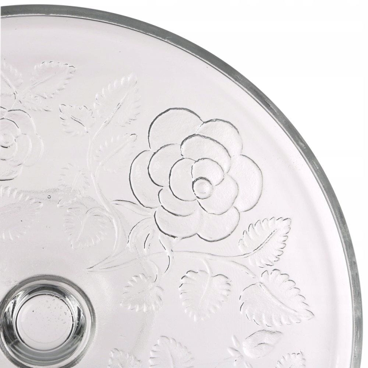 Szklana tortownica, patera na nóżce, na tort ciasto EDWANEX Rose 31cm