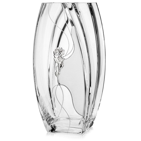 Przejdź do produktu Wazon szklany na kwiaty zdobiony "Róża" (RS) 32cm