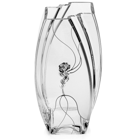 Przejdź do produktu Wazon szklany na kwiaty zdobiony "Róża" (RS) 32cm