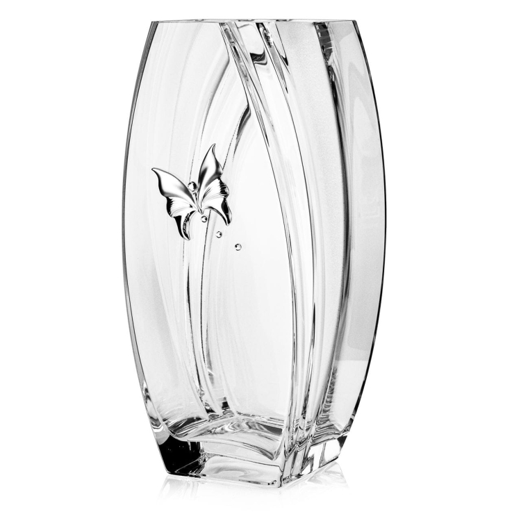Wazon szklany na kwiaty zdobiony "Motyl" (007) 32cm