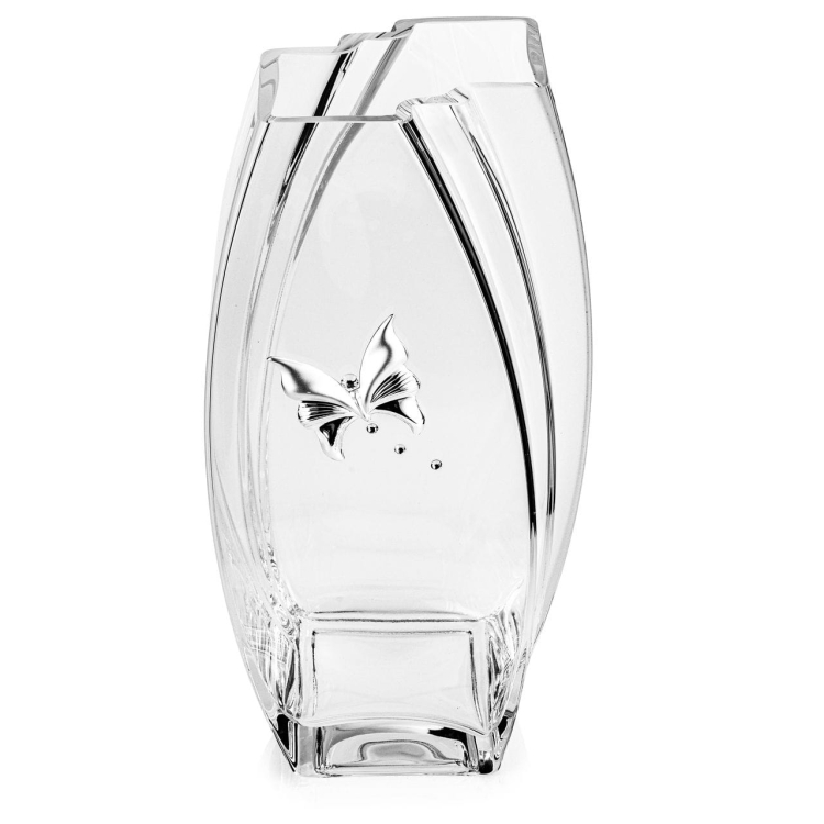 Wazon szklany na kwiaty zdobiony "Motyl" (007) 32cm