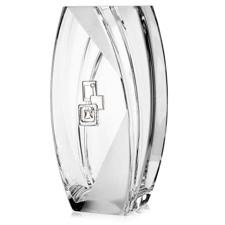 Przejdź do produktu Wazon szklany na kwiaty zdobiony (B705) 32cm