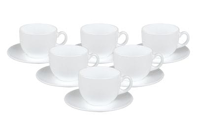 Zestaw kawowy 6 filiżanek ze spodkami do kawy herbaty Luminarc 220ml 12el