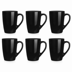 Kubki z uchem do herbaty, kawy, wody Ala CZARNE 300ml 6szt.