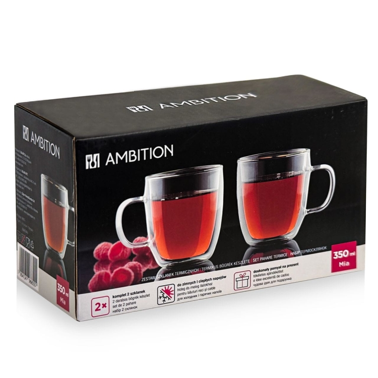 Szklanki kubki termiczne MIA 350ml 2szt