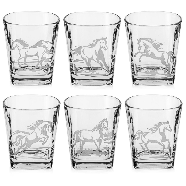 Szklanki do whisky KONIE kwadratowe 300 ml 6 szt. w pudełku szklanka.pl